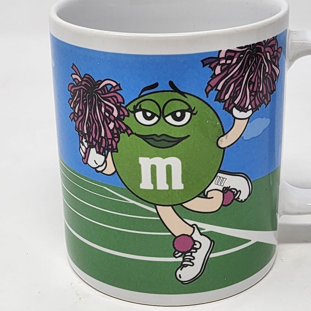 Vintage M&M Green And Blue Sports Football Themed  2003 Collectible‎ Coffee Mug